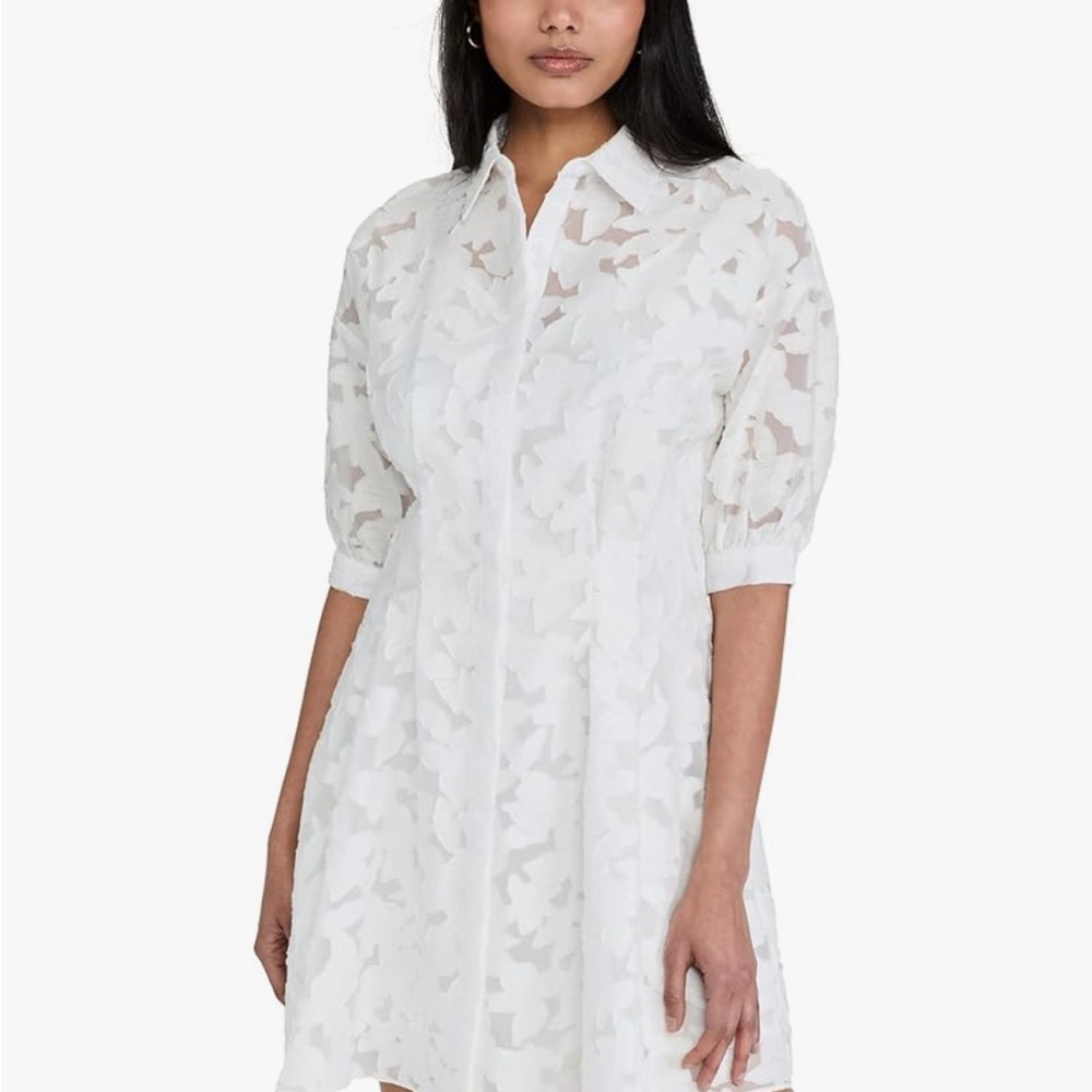 White Sheer Floral Dress